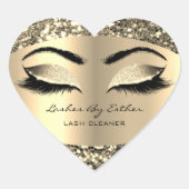 Glitzer-Gold-Lashes Herz-Aufkleber (Vorderseite)