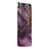 Glitzer Gold Lila Agate Marble Thermosbecher (Nach rechts gedreht)