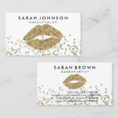 Glitzer Gold Lips Print Visitenkarte (Vorne/Hinten)