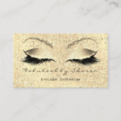 Glitzer Gold Makeup Lashes Visitenkarte (Vorderseite)