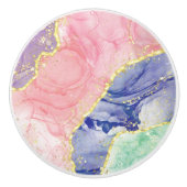 Glitzer Gold Marmorpastellfarben Keramikknauf (Vorderseite)