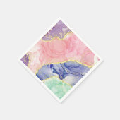 Glitzer Gold Marmorpastellfarben Serviette (Ecke)