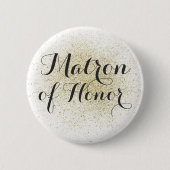 Glitzer Gold Matron of Honor Button (Vorderseite)