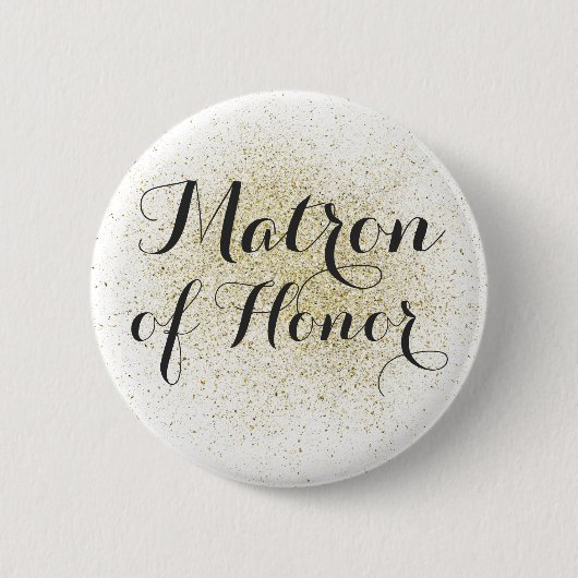 Glitzer Gold Matron of Honor Button (Vorderseite)