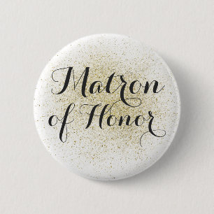 Glitzer Gold Matron of Honor Button