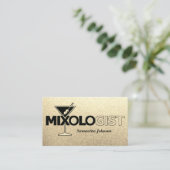 Glitzer Gold Mixologe Barkeeper Business Card Visitenkarte (Stehend Vorderseite)