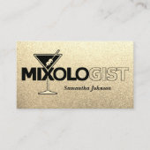 Glitzer Gold Mixologe Barkeeper Business Card Visitenkarte (Vorderseite)