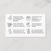 Glitzer Gold Nails Aftercare Card Visitenkarte (Rückseite)