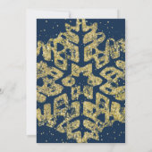 Glitzer Gold & Navy Elegante Weihnachtsfeier Einladung (Rückseite)
