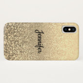 Glitzer, Gold, personalisiert, glänzend, Glitzer,  Case-Mate iPhone Hülle (Rückseite (Horizontal))
