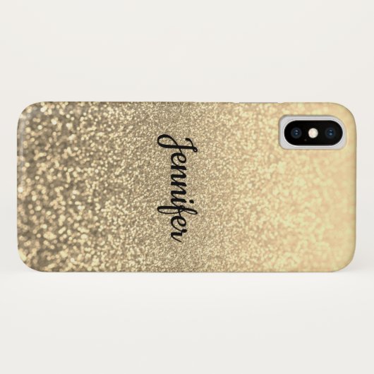Glitzer, Gold, personalisiert, glänzend, Glitzer,  Case-Mate iPhone Hülle (Rückseite (Horizontal))