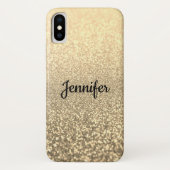 Glitzer, Gold, personalisiert, glänzend, Glitzer,  Case-Mate iPhone Hülle (Rückseite)