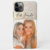Glitzer Gold | Persönliches Foto Beste Freundschaf iPhone Hülle (Rückseite)