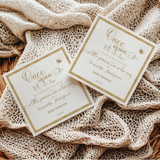 Glitzer Gold Princess einmal auf eine Time Baby Du Serviette