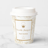 Glitzer Gold Princess Ornament Baby Dusche Pappbecher (Vorderseite)