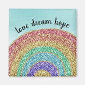 Glitzer Gold Rainbow Aqua Magnet (Vorne)