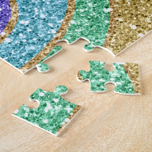 Glitzer Gold Rainbow Aqua Puzzle (Seite)