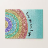 Glitzer Gold Rainbow Aqua Puzzle (Horizontal)