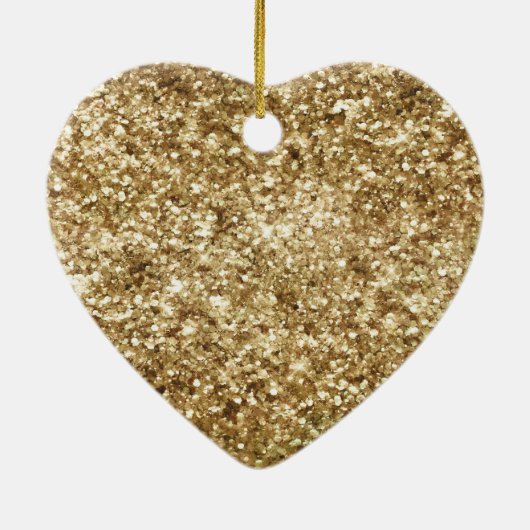 Glitzer Gold Rainbow Keramik Ornament (Hinten)