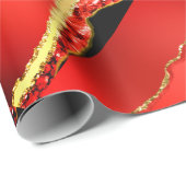 Glitzer & Gold, Ripped Edge in Red, Geschenkpapier (Rolleneckpunkt)