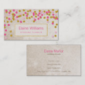 Glitzer gold rosa Konfetti moderne Visitenkarten Visitenkarte (Vorne/Hinten)