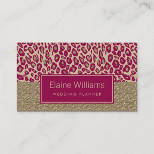 Glitzer Gold Rosa Leopard bedruckt chic Cards Visitenkarte