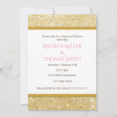 Glitzer Gold Rosa Probe Abendessen Einladung (Vorderseite)