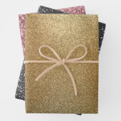 Glitzer Gold Rose Gold und Silber Geschenkpapier Set (Beispiel)