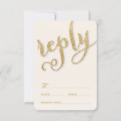 Glitzer Gold Script Forever Classy Elegante Hochze RSVP Karte (Vorderseite)