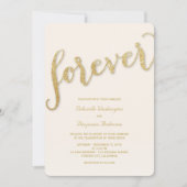 Glitzer Gold Script Forever Wedding Einladung (Vorderseite)