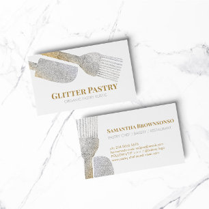 Glitzer-Gold-Silber-Gebäck-Bäckerei-Koch Visitenkarte