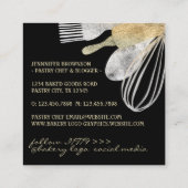 Glitzer Gold Silbergebäck Backwaren Koch Lux Quadratische Visitenkarte (Rückseite)