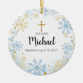 GLITZER Gold Snowflake Taufe Gott segne Keramik Ornament (Vorne)