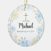 GLITZER Gold Snowflake Taufe Gott segne Keramik Ornament (Links)