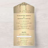 Glitzer Gold Sparkle UAWG Elegante All In One Einladung (Innen Boden)