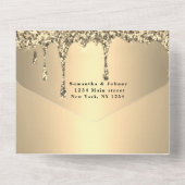 Glitzer Gold Sparkle UAWG Elegante All In One Einladung (Rückseite)