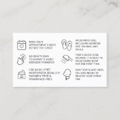 Glitzer Gold Spray Tan Instruction Aftercare Card Visitenkarte (Rückseite)