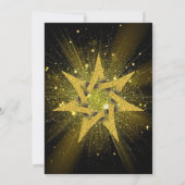 Glitzer Gold Star Quinceanera Einladung (Rückseite)