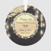 Glitzer Gold Stars 50 Jahre Hochzeit Ornament (Rückseite)