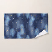 Glitzer Gold Stars Dark Blue Sky Muster Badhandtuch Set (Handtuch)