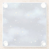 Glitzer Gold Stars Dark Blue Sky Muster Glasuntersetzer (Rückseite)