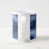Glitzer Gold Stars Dark Blue Sky Muster Jumbo-Tasse (Rückseite)