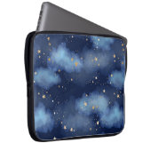 Glitzer Gold Stars Dark Blue Sky Muster Laptopschutzhülle (Vorne Rechts)
