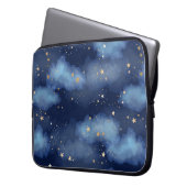 Glitzer Gold Stars Dark Blue Sky Muster Laptopschutzhülle (Vorderseite Links)