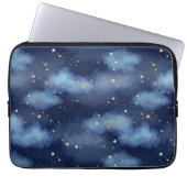 Glitzer Gold Stars Dark Blue Sky Muster Laptopschutzhülle (Vorderseite)