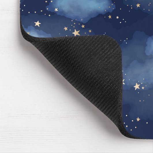 Glitzer Gold Stars Dark Blue Sky Muster Mousepad (Ecke)