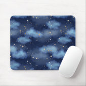 Glitzer Gold Stars Dark Blue Sky Muster Mousepad (Mit Mouse)