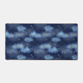 Glitzer Gold Stars Dark Blue Sky Muster Schreibtischunterlage (Vorderseite)