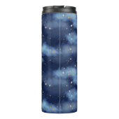 Glitzer Gold Stars Dark Blue Sky Muster Thermosbecher (Rückseite)