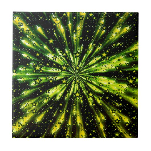 Glitzer Gold Stars Keramik Tile Fliese (Vorderseite)